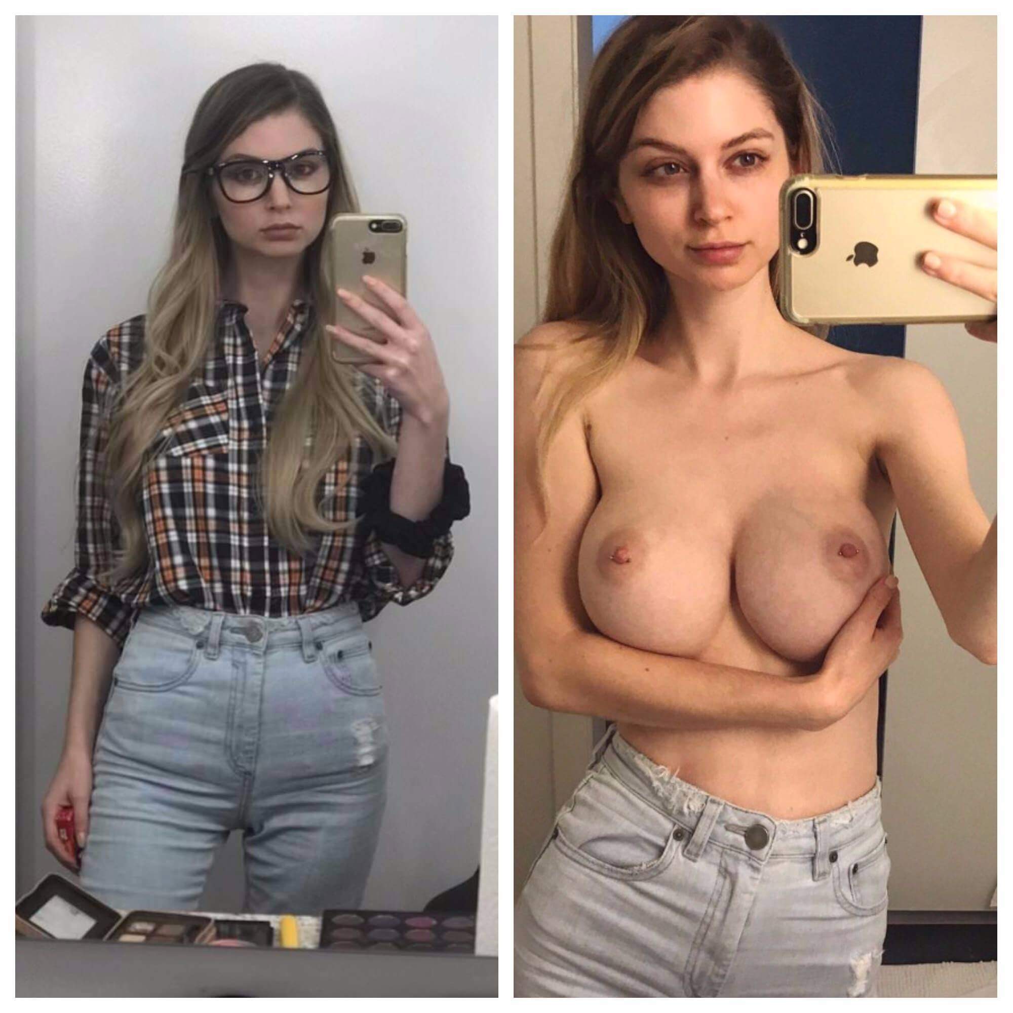 Huge tits undressing