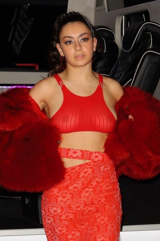 CHARLI XCX braless tits sheer top