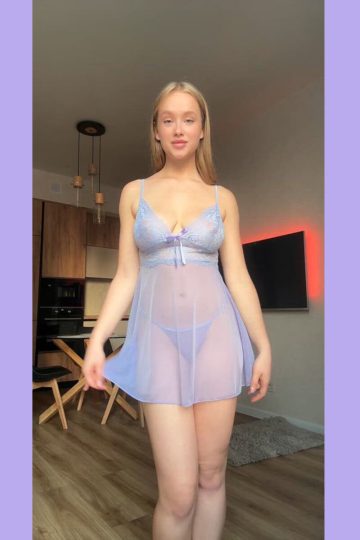 19yo adorable blonde no needs the purple lingerie and panties (gif)